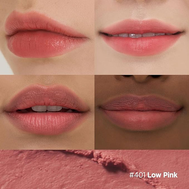 Laka Bulky Matte Lipstick, 4g/0.14oz., Long Wear, Non-Drying Lip Stain Stick with High Pigmentation, Voluminous Lips, K-Beauty (#401 Low Pink)