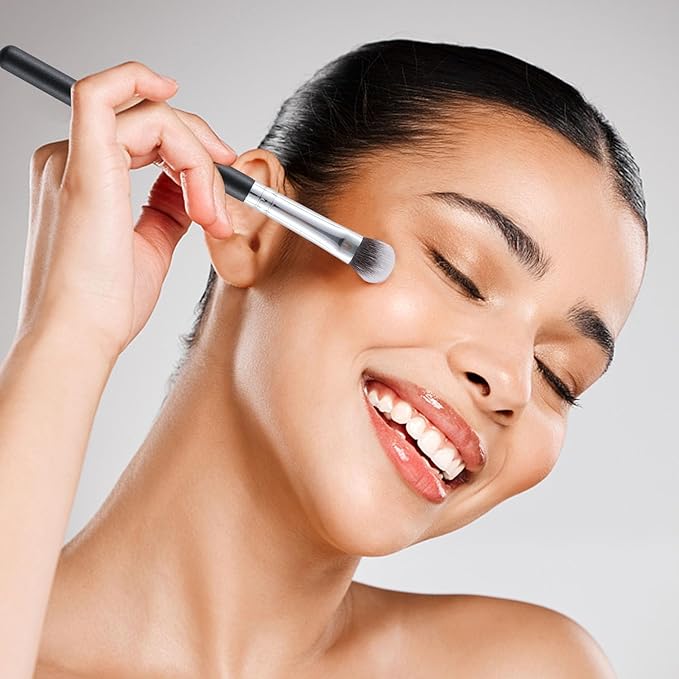 ENERGY Kitten Paw Concealer Brushes Set Under Eye Setting Powder Makeup Brushes for Liquid Cream Powder Makeup Blending Buffing Nose Contouring Small Foundation Brushes Set