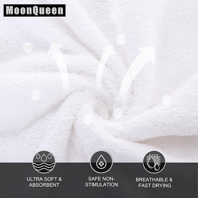 MOONQUEEN Ultra Soft Premium Washcloths Set - 12 x 12 inches - 24 Pack - Quick Drying - Highly Absorbent Coral Velvet Bathroom Wash Clothes - Use as Bath, Spa, Facial, Fingertip Towel (White)