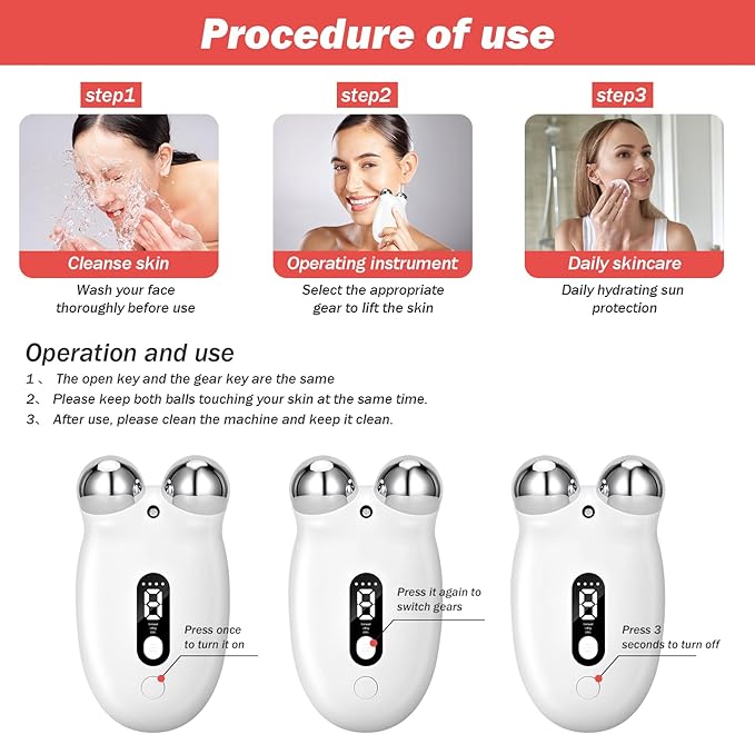 AUSLKA Facial Massage Device Kit, Slimming Face Device Lift The Face and Tighten The Skin, Anti-Wrinkle Facial Devices