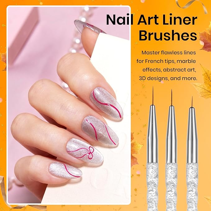 Beetles 31pcs Nail Art Brushes, Dotting Tools, Nail Art Pens, Dust Brush, Striping Liner Fingernail Drawing Pens with Palette Holder All in One for Starter Manicure Design Set