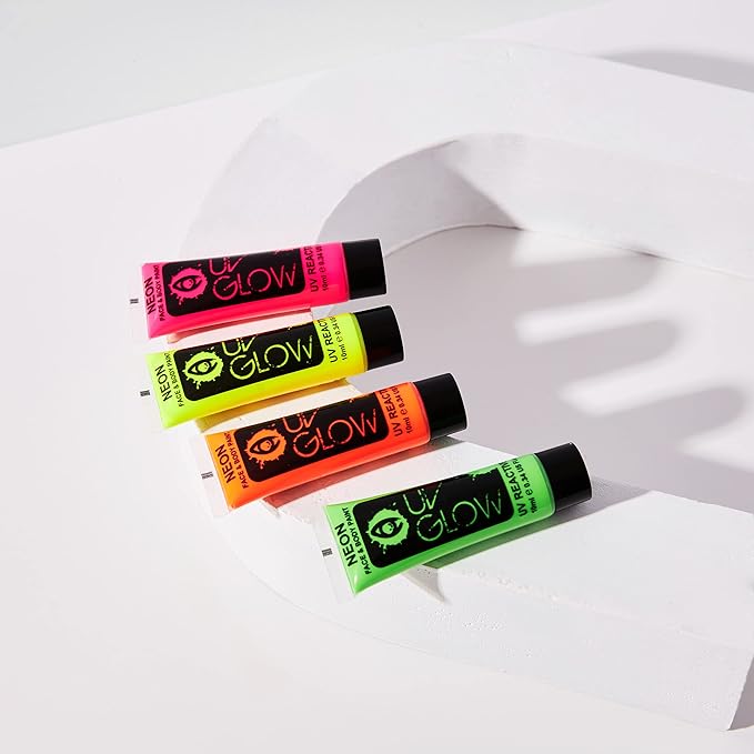 Blacklight Face and Body Paint 0.34oz - Neon Fluorescent (0.34 Fl Oz (Pack of 4))