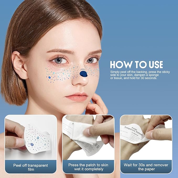 Freckles Face Tattoo - Cute Glitter Temporary Tattoos for Halloween Makeup, Stitches Costume, Classroom Prizes & Christmas Rewards | Waterproof Fake Freckle Stickers for Women & Girls (8 Sheets)