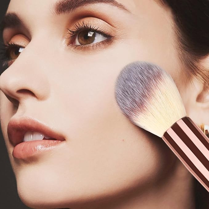 3PCS Foundation Makeup Brush, Double Ended Makeup Brush for Blush, Slant Brush for Contour and Highlighter, Perfect for Makeup with Powder