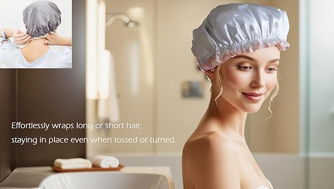 4 Pack Colorful EVA Shower Caps, Double Layered Waterproof, Reusable & Hard-Wearing, Premium Hair Preservation, Ideal for Personal Hygiene, Bathing & Spa, Everyday Hair Care Accessories