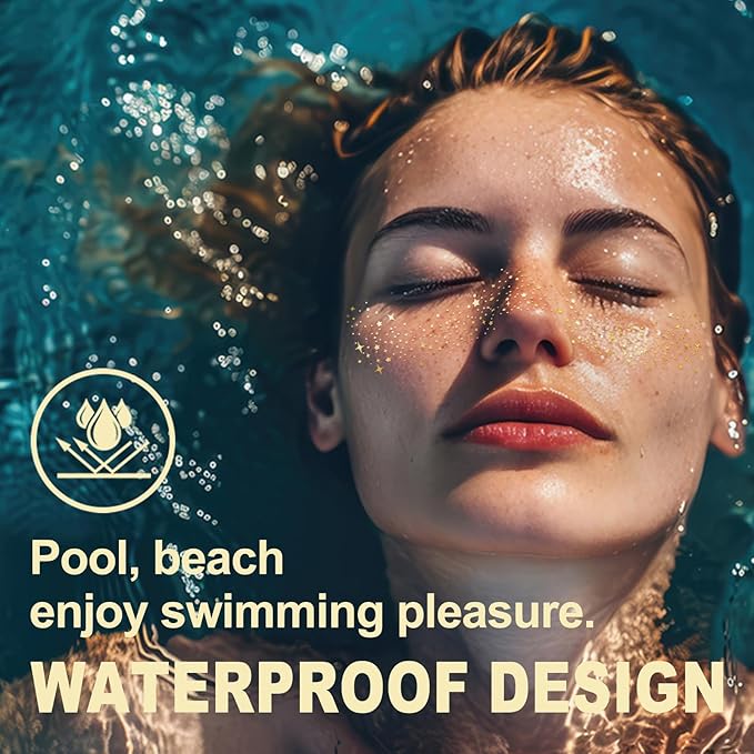 Glitter Freckles Face Tattoo，Face Makeup Patches，Golden Fake Freckles-6 Count，Waterproof-Fun & Creative Face Glitter Stickers，Temporary Face Freckles for Women，Must-Have for Music Party Makeup