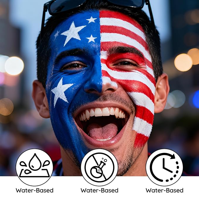 Blue Face Paint - Professional Water-Based Non-Toxic Body Painting for Smurf Alien Frankenstein's Monster Halloween SFX Cosplay, Highly Pigmented Washable paint for Costume Party Stage