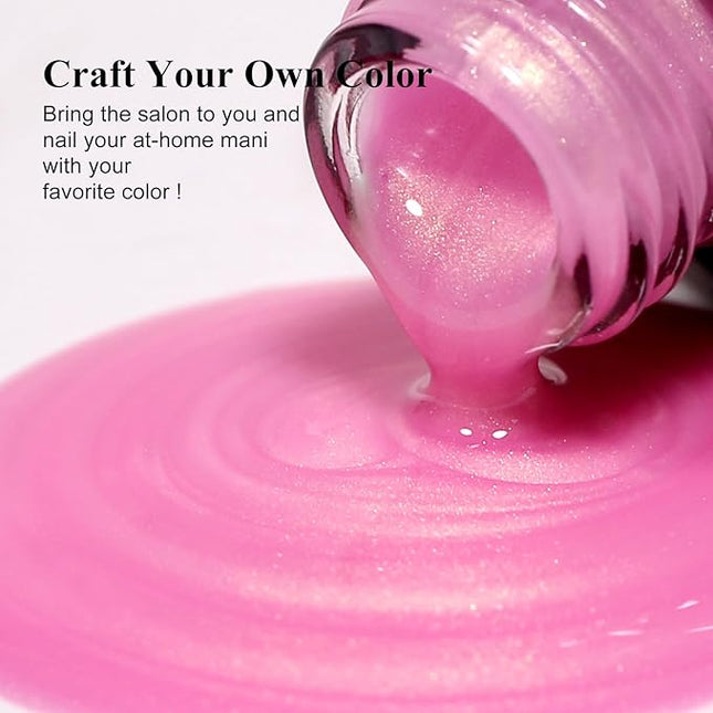 Imtiti Shell Aurora Mermaid Crème Pink Gel Nail Polish, 0.5fl.oz Pearl Glitter Shimmer Soak Off U V Gel Nail Polish for DIY Nail Art Manicure 1Pcs