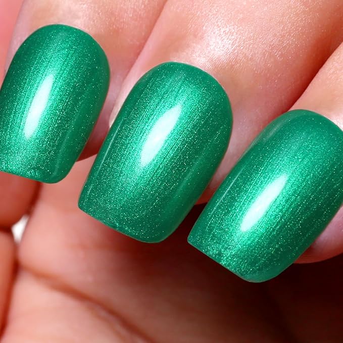 Pearl Gel Nail Polish,Dark Green Glitter Gel Nail Polish Sparkle Shimmer Gel Glitter Nail Polish Fall Winter Soak off LED UV Gel Nail Polish for Art DIY Manicure 15ML