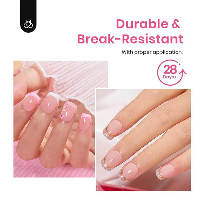 Beetles Gel Nail Tips XS Short Square Nail Tips, 12 Sizes 288 PCS Pre-Shaped Clear Full Cover False Nails Clear Acrylic Nails Glue on Nails for Girls Women Nail Art Design,Nail Glue Needed