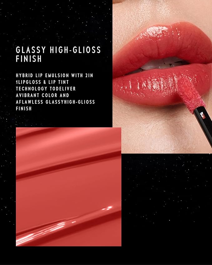 STELLAR DUST LIP STAIN-Long Lasting, Waterproof and Transferproof Lip Tint, Glossy Finish Lip Gloss, Lightweight Lipstick, High Coverage, Vivid Color (09 ENIGMA)