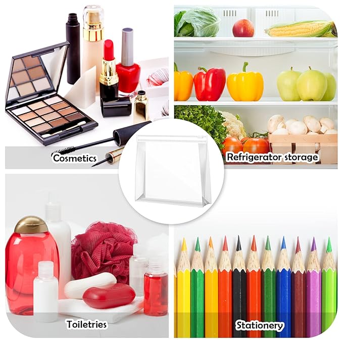 Xuniea 50 Pcs Mini Clear Makeup Bag Small Clear Zipper Pouch Travel Plastic Cosmetic Organizer Waterproof for Toiletries Swimsuit Bikini Bathing Suit(5.9 x 5.1 x 1.45 in,Transparent)