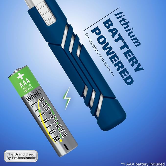 Wahl DualTech® Lithium Battery Dual Sided Eyebrow, Bikini, and Facial Hair Removal Trimmer for Women with Rubber Grip – Model 3026636