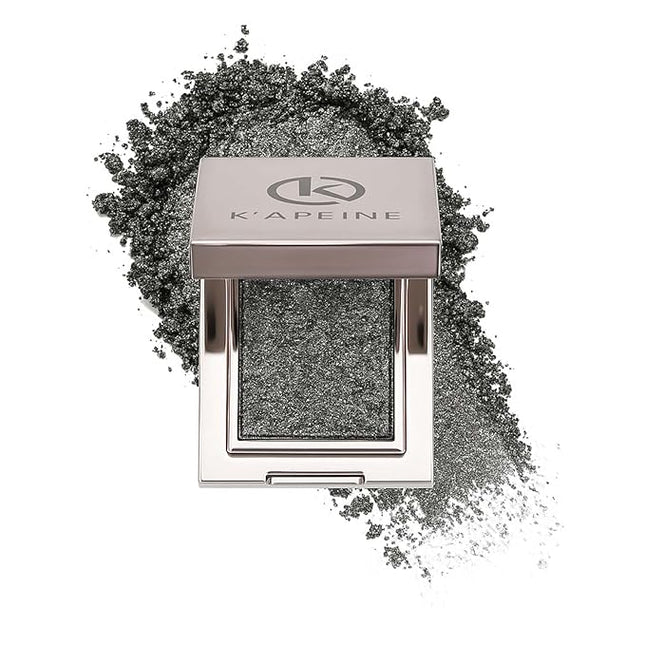 K'APEINE Dark Grey Glitter Eyeshadow, Single Shimmer Eyeshaow Sparkling Highlighter Metallic Eye Shade High Pigment Makeup Palette Blendable Eyes Glitter for Everyday Special Occasions (0.141 oz)-07#