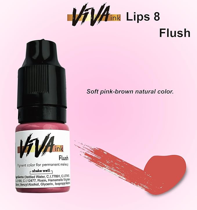 Lip Pigment – Flush – Permanent Lip Makeup – Microblading Ink for Durable and Colorful Lips – Long Lasting Color Lip Cosmetics (0.2 oz)