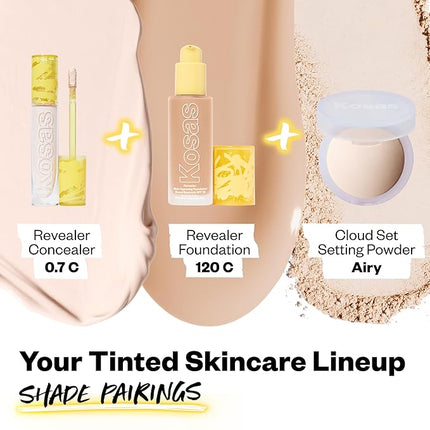 Kosas Revealer Concealer - Medium Coverage Makeup with Hyaluronic Acid, Conceals Dark Circles Under Eyes, Dark Spots and Blemishes + Brightens, Hydrates, Long-Lasting & Vegan, (Tone 0.7 C)