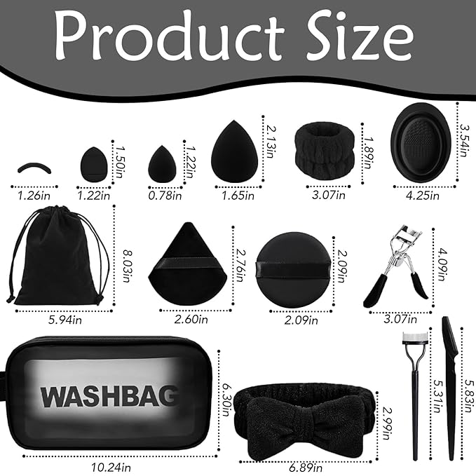 Makeup Brush Set, 48Pcs Makeup Tool Set Premium Synthetic Foundation Concealers Powder Eye Shadows Makeup Brushes Kit for for Beginner Professional, Black