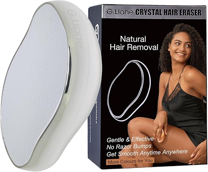 Crystal Hair Eraser,Upgraded Painless Crystal Hair Remover,Effective Nano Glass Hair Removal Device and Skin Exfoliation,Body Epilator for Women and Men(Silver)