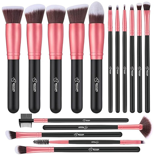 BESTOPE PRO Makeup Brushes 16 Pcs Makeup Brush Set, Blending Brush for Foundation, Premium Synthetic Powder Concealers Makeup Brushes for Eyes and Face, Eye Shadows Brushes, Eyeliner Make Up Brushes