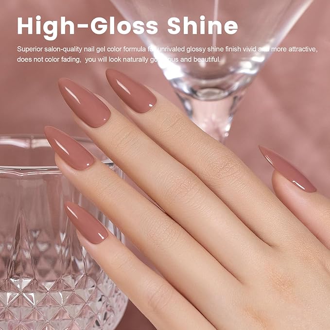 RARJSM Nude Gel Nail Polish Chestnut Pink Neutral Skin Tone Sheer Jelly Gel Polish 1PC 15ml Single Bottle Cream Transparent Pink Nail Gel Polish Soak off UV LED Cured for Home Salon DIY Manicure