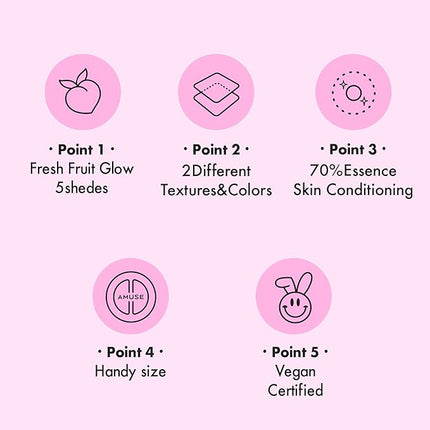 Amuse SEOUL Lips and Cheeks Healthy Balm 03 STRAWBERRY BALM | Moisturizing, Glossy, Creamy Texture, Lightweight, Dewy Finish, Natural-looking Color, K Beauty Makeup, Vegan (1.5g / 0.05 oz)