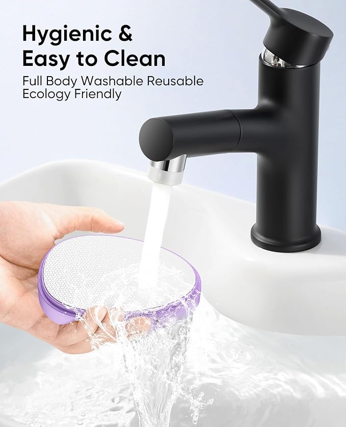 Crystal Hair Eraser for Women and Men, Reusable Crystal Hair Remover Magic Painless Exfoliation Hair Removal Tool, Magic Hair Eraser Device for Legs Back Arms (Purple)