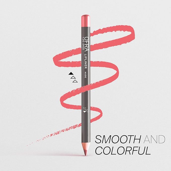 Ofra Lipliner Pencil - Nude | High-Pigment Lipliner for Defining & Shaping Lips | Smooth, Precise Application | Long-Lasting Wear Lipliners | 0.04oz