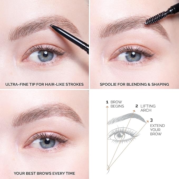 OFIR Brow Trace Precision Browliner | Waterproof, Ultra-Fine Tip Auburn Eyebrow Pencil | Smudge-Proof, Cruelty Free, Matte Finish | Long-Wear Brow Tool with Spoolie | Latte - Auburn, 0.003 OZ