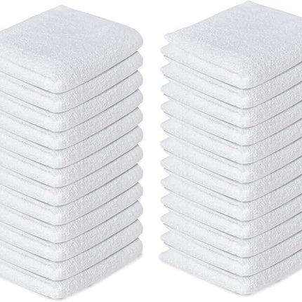 Softolle 100% Cotton Washcloths 24 Pack (12x12 Inches) Soft, Highly Absorbent Washcloth, Face Towels, Wash Cloths for Face, Ring Spun, Bulk Pack (Black/White)