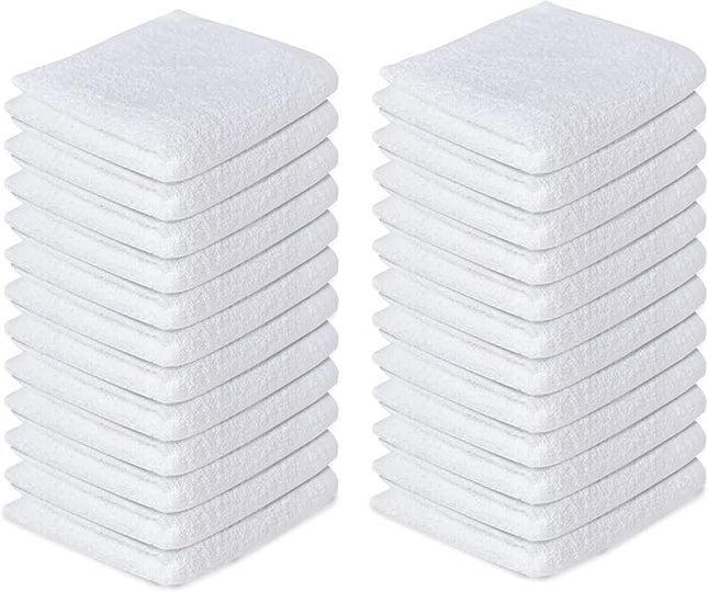 Softolle 100% Cotton Washcloths 24 Pack (12x12 Inches) Soft, Highly Absorbent Washcloth, Face Towels, Wash Cloths for Face, Ring Spun, Bulk Pack (Navy Blue/White, 24 Pack)
