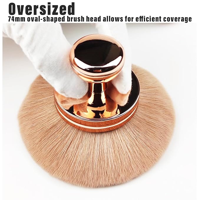 Extra Large Body Makeup Brush For Self Tanner, 3 Inch Self Tanning Blend Brush Kabuki Brush For Bronzers, Large Self Tanning Brushs for Face and Body Makeup Brush Application