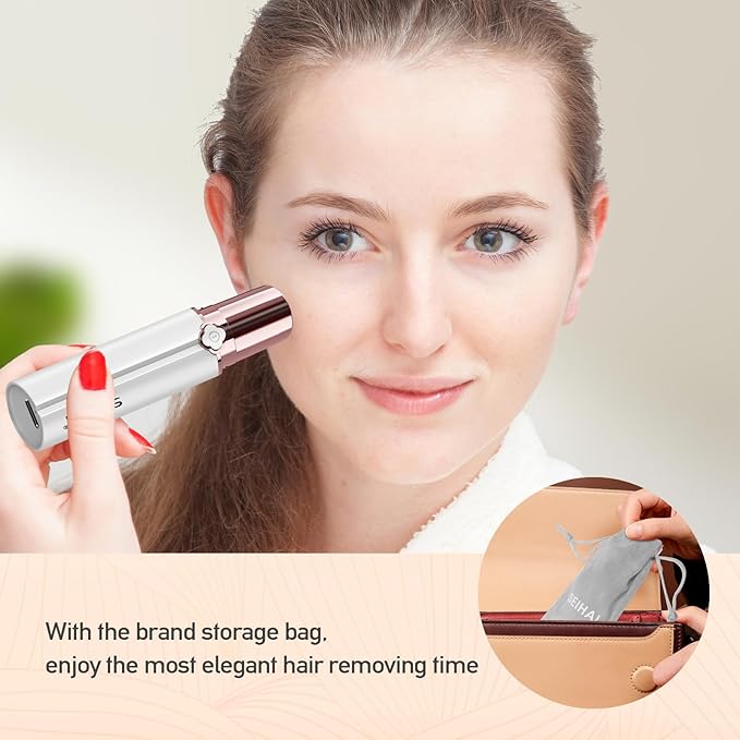 Facial Hair Removal for Women, Hair Removal Device(Luxury), Face Razors for Women, Facial Hair Remover for Face, Lip, Chin, Included 4 x Replacement Heads