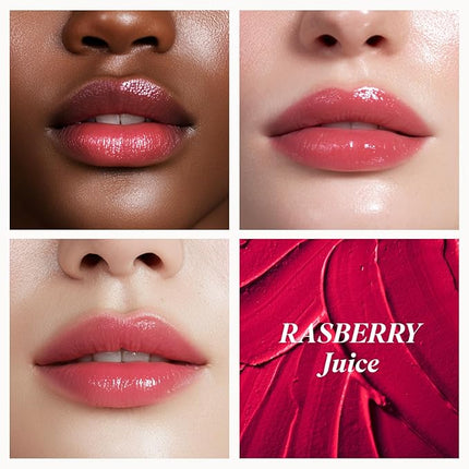 INGA Water Glow Melting Balm - Hydrating Tinted Lip Balm with Soft, Melt-On Texture, Natural Sheer, Glass-Like Finish with Non-Sticky, Lightweight Comfort (RASBERRY JUICE)