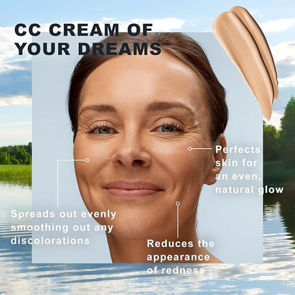 Lumene Color Correcting CC Cream - Lightweight Foundation - Medium Coverage - Redness Reducing Face Makeup for a Glowing Complexion - Vegan Formula + Suitable for All Skin Types - Tan (1 fl oz)