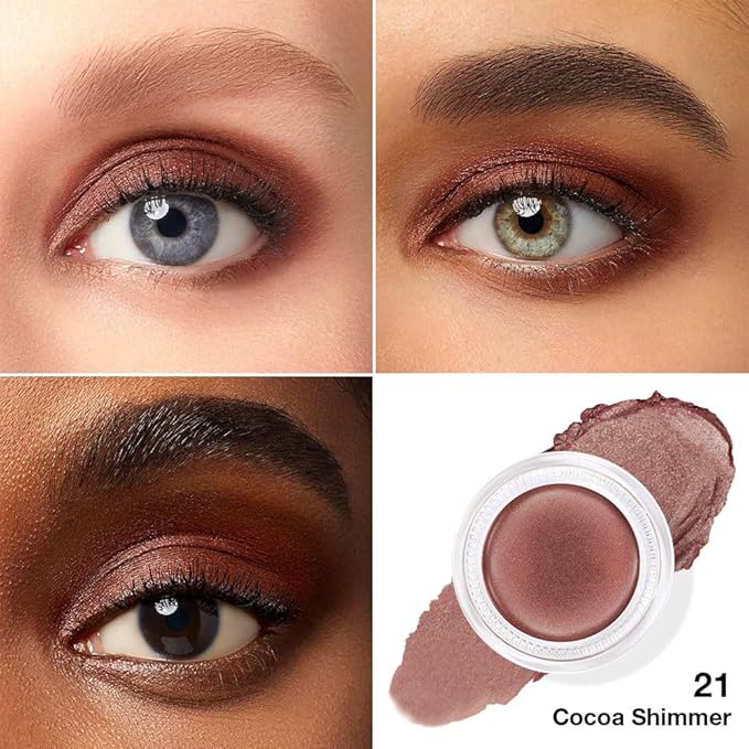 Kaely Single Cream Eyeshadow Pot, Cocoa Shimmer Eye Shadow for Older Women High Pigmented Waterproof, Natural Eyeshadow Palette Makeup Brightener, sombras en crema para ojos, Blendable, 21