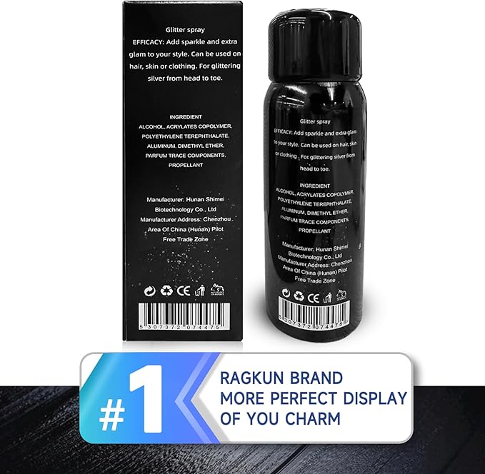 Body Glitter, Body Glitter Spray, Glitter Spray for Hair and Body, Long-Lasting and Quick-Drying Silver Glitter Hairspray Suitable for Stage, Festival Rave and Makeup Prom (2.11 Fl Oz)