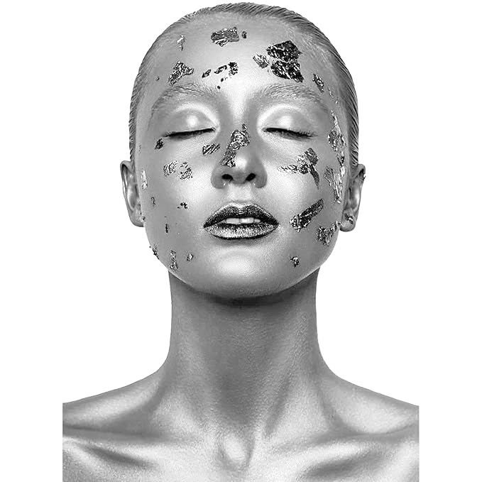 MEICOLY Silver Eye Black Stick,Waterproof Eye Black Baseball Softball Football Lacrosse,Silver Face Body Paint Stick for Halloween SFX Cosplay Tin Man Makeup