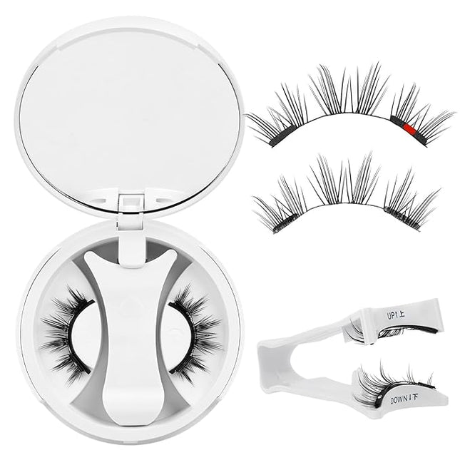 QUEWEL Magnetic-Eyelashes with Applicator, Portable Magnetic Eyelashes Natural Look, Upgrade 2 Magnet False Eyelashes More Easy to Wear, Easy to Use and Remove (Magnetics NZH-I)