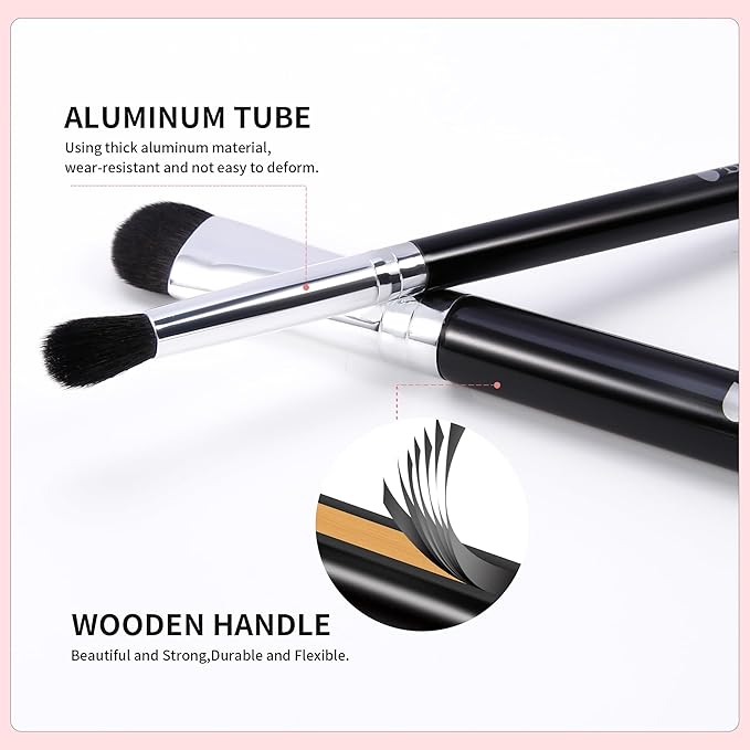 DUcare Eye Makeup Brush Set, 6 Pcs Professional Eyeshadow Blending Makeup Brushes for Concealer Eyebrows Eyeliner, Soft Hairs & Wood Handle