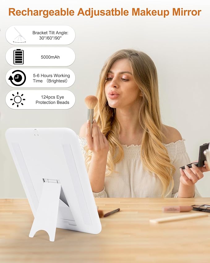 Relavel Extra Large Makeup Case with LED Mirror, Train Cosmetic Case with 4 Small Make Up Bag for Trip, Professional Makeup Organizer Storage with Detachable Dividers for Makeup Artists, Hairstylist