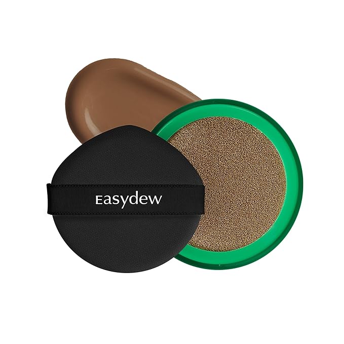 Easydew Mela B Toning Ampoule Cushion Refill - 3-in-1 Age-Defying Sun Shield Full Coverage Cushion Foundation with Niacinamide & Hyaluron-Vital C - Face Makeup Korean Skin Care 0.45 oz (#41 Chestnut)