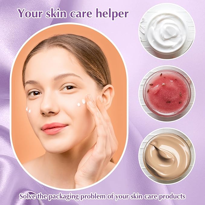 SATINIOR 100 Pcs Plastic Jars with Lids Small Containers Lids Wide Mouth Small Plastic Containers for Lotion Cream Rhinestones Body Butters Travel Storage(4 oz,White)