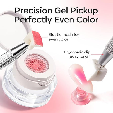 modelones Pat Paint Gel Nail Polish, 1 Jar Soak Off UV Patting Gel Polish Pigmented Colors for Ombre & Gradient & Blush Blooming & French Tip Nail Art, Blush Pink