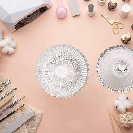 Dappen Dish for Acrylic Nails, Large Monomer Dish with Lid for Monomer Acrylic Nail Liquid, Clear Glass Cup for Acrylic Powder, Gel Polish, Acrylic Nail Brush Cleaner Holder, Nail Tech Must Haves. 3oz