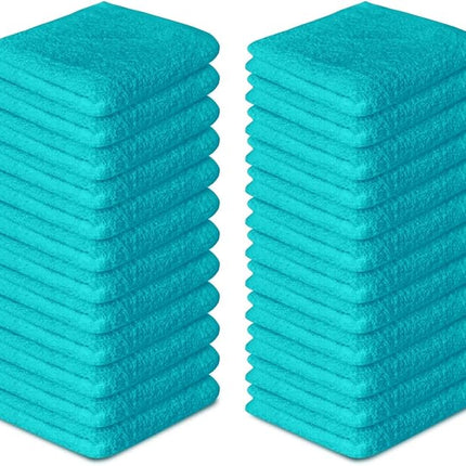 Softolle 100% Cotton Washcloths 60 Pack (12x12 Inches) Soft, Highly Absorbent Washcloth, Face Towels, Wash Cloths for Face, Ring Spun, Bulk Pack (Turquoise)