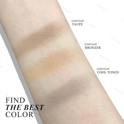 KYDA Face Sculpting Contour Palette, Smooth Matte Contour Pressed Powder, Ultra-fine Lightweight, Easy to Blend, Multiuse Baked Contour Makeup-TAUPE