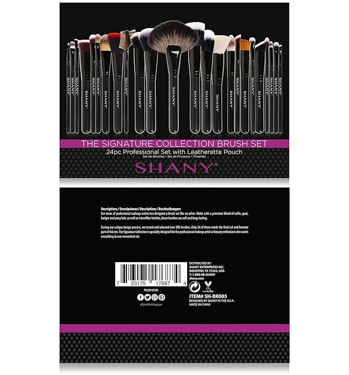 SHANY Makeup Brushes The Masterpiece Pro Signature Makeup Brush Set - Foundation Powder Concealers Eye Shadow brushes, Synthetic Bristle with Wooden handles, Premium Gift Packaging - 24pcs