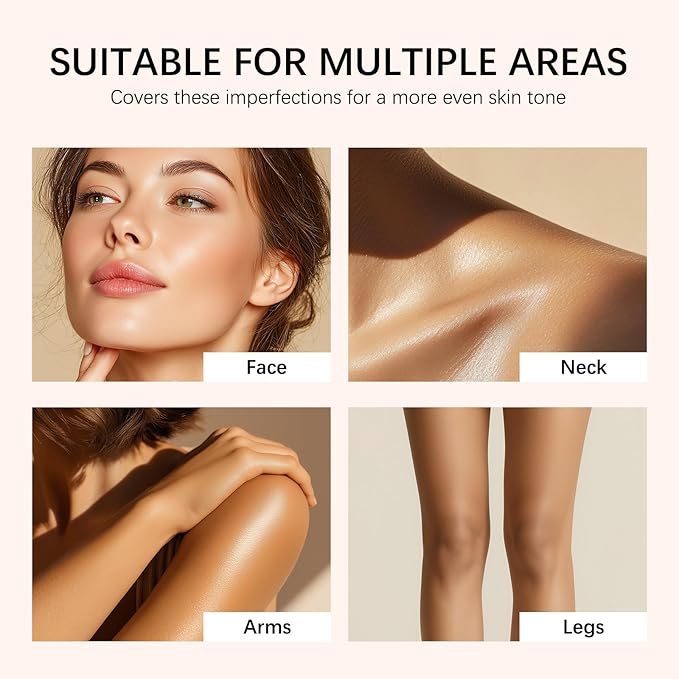 Body Coverage Perfector with Brush - Waterproof Leg & Body Makeup No Transfer, Tattoo & Scar Cover Up Full Coverage, Complexion Perfector for All Skin Tones (Golden Radiance)