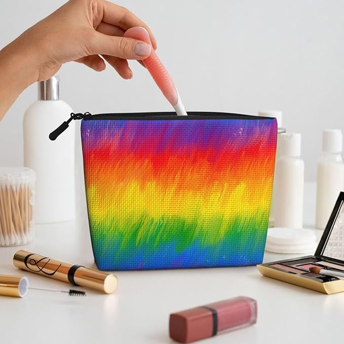 MOLAIGIN Rainbow Pride Gay Lbgt Cosmetic Bag For Women, Travel Makeup Bag, Toiletry Zipper Bag, Large Capacity Aesthetic Cases