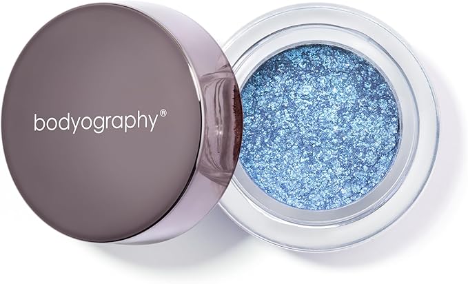 Bodyography Glitter Pigment Eye Shadow | Long Wear Shimmer Eyeshadow | Vegan, Talc & Paraben Free | Cream Powder Formula | Blue Morpho (Chrome Periwinkle) 1.5 g